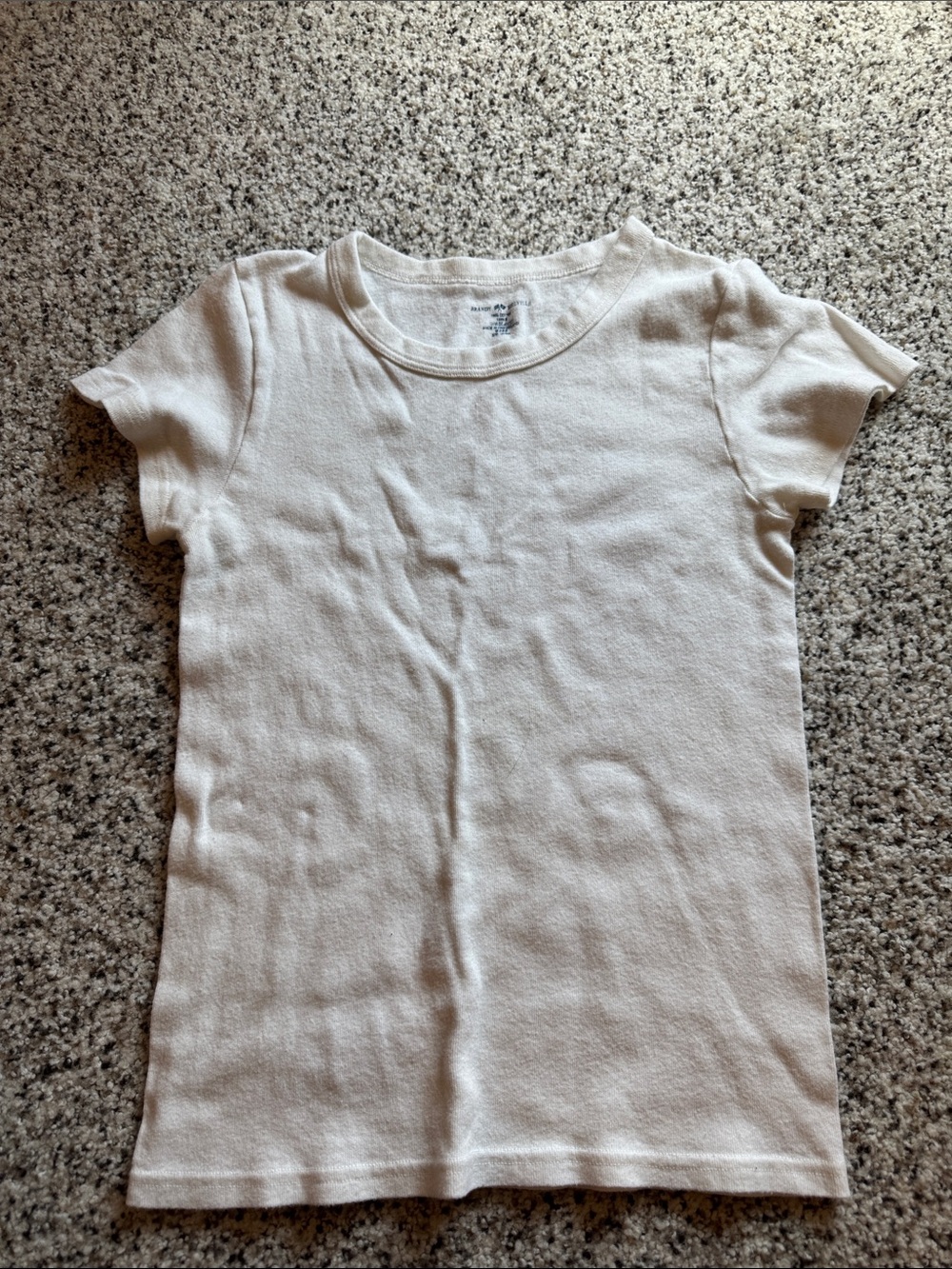 Brandy Melville White Short Sleeve Ribbed Tee